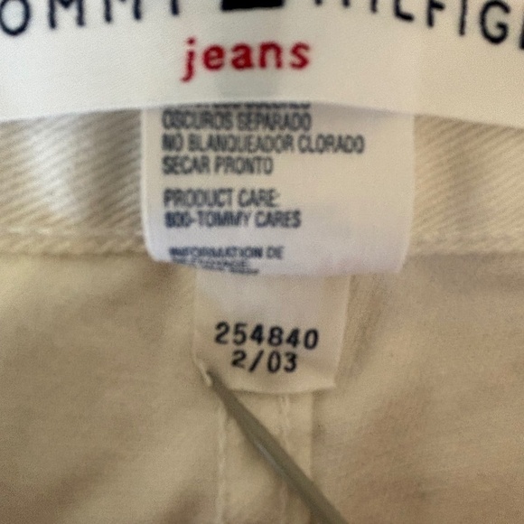 NWT Vintage 2003 Tommy Hilfiger bleached white clean front wide leg jeans 10 - Picture 8 of 14